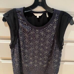 Rebecca Taylor Navy Embellished Blouse